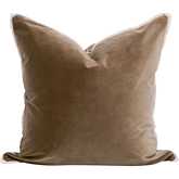 Not So Basic 22" Pillow in Caramel Velvet & Jute Flat Piping 7202-22.CAR/JUT (Set of 2)